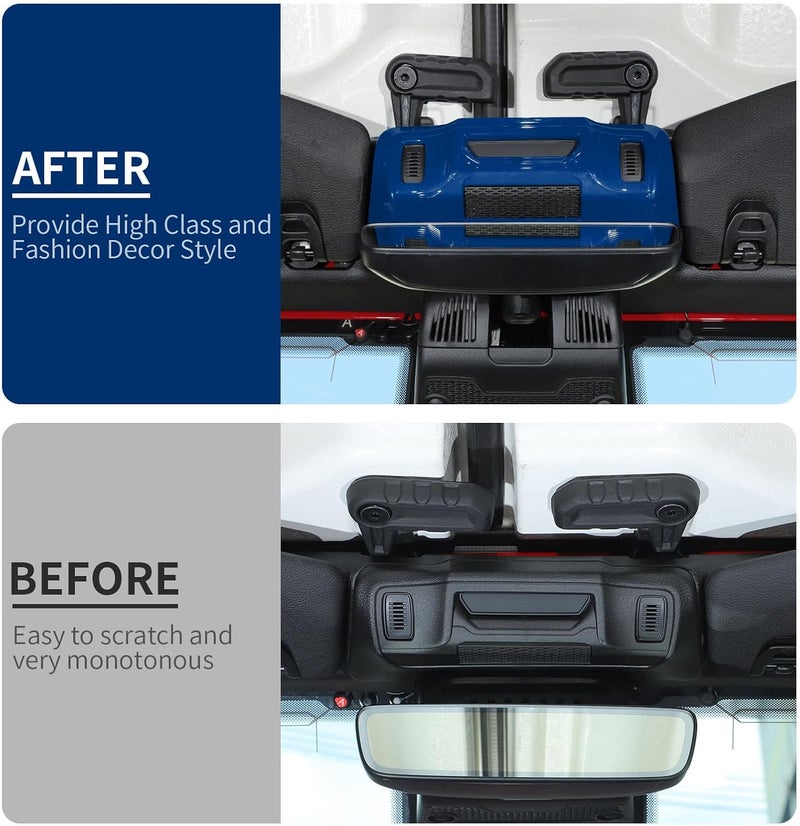 Linskip One-Touch Roof Panel Trim Compatible with 2024 2025 Jeep Wrangler JL 4XE & Gladiator JT, Overhead Feature Decor Cover for Jeep Wrangler Interior Accessories(Blue) - Image 4